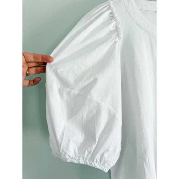 Madewell | NWT | Puff-Sleeve Tee in White | Sz M - Picture 4 of 8